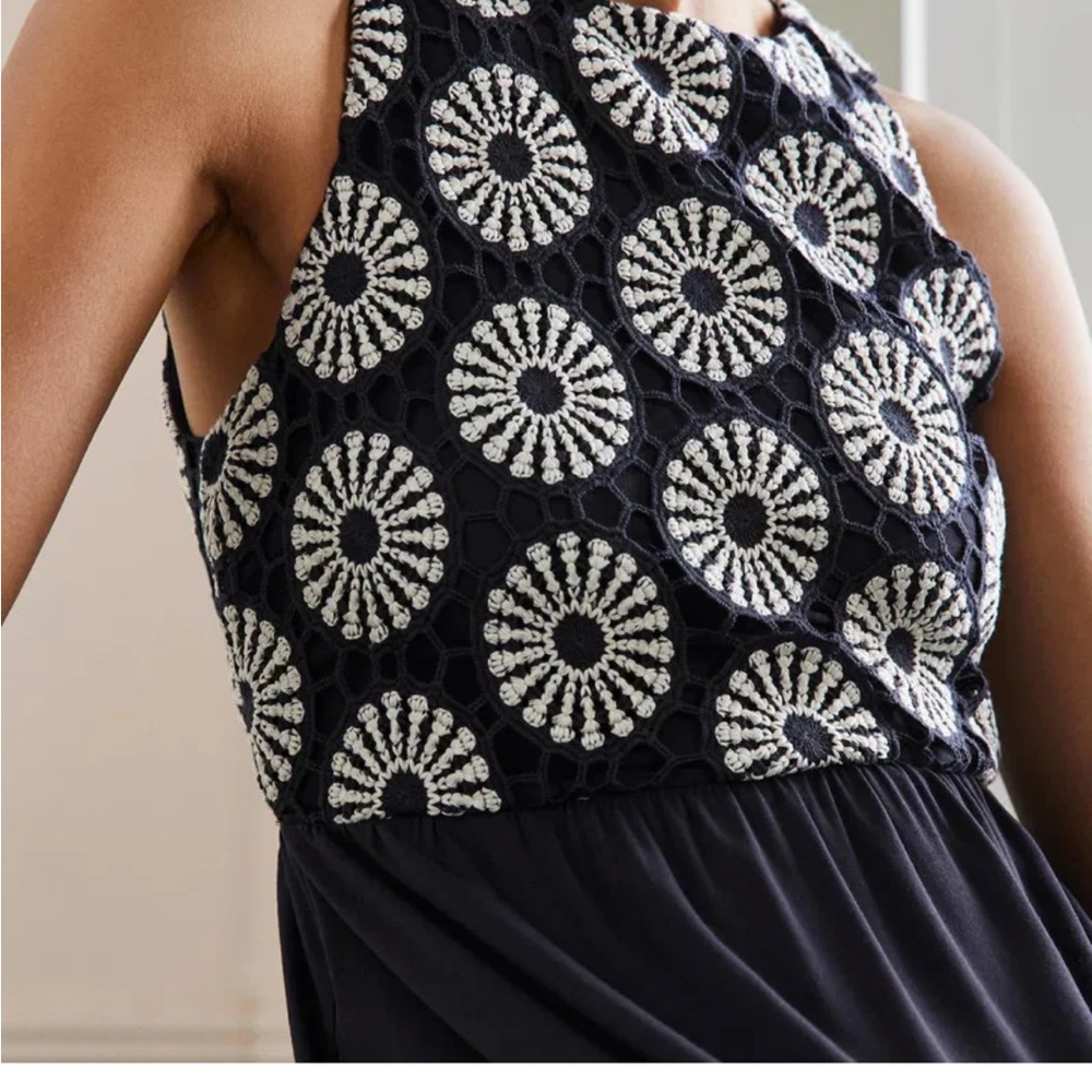 Boden navy blue crochet bodice sleeveless midi dress - Picture 7 of 11